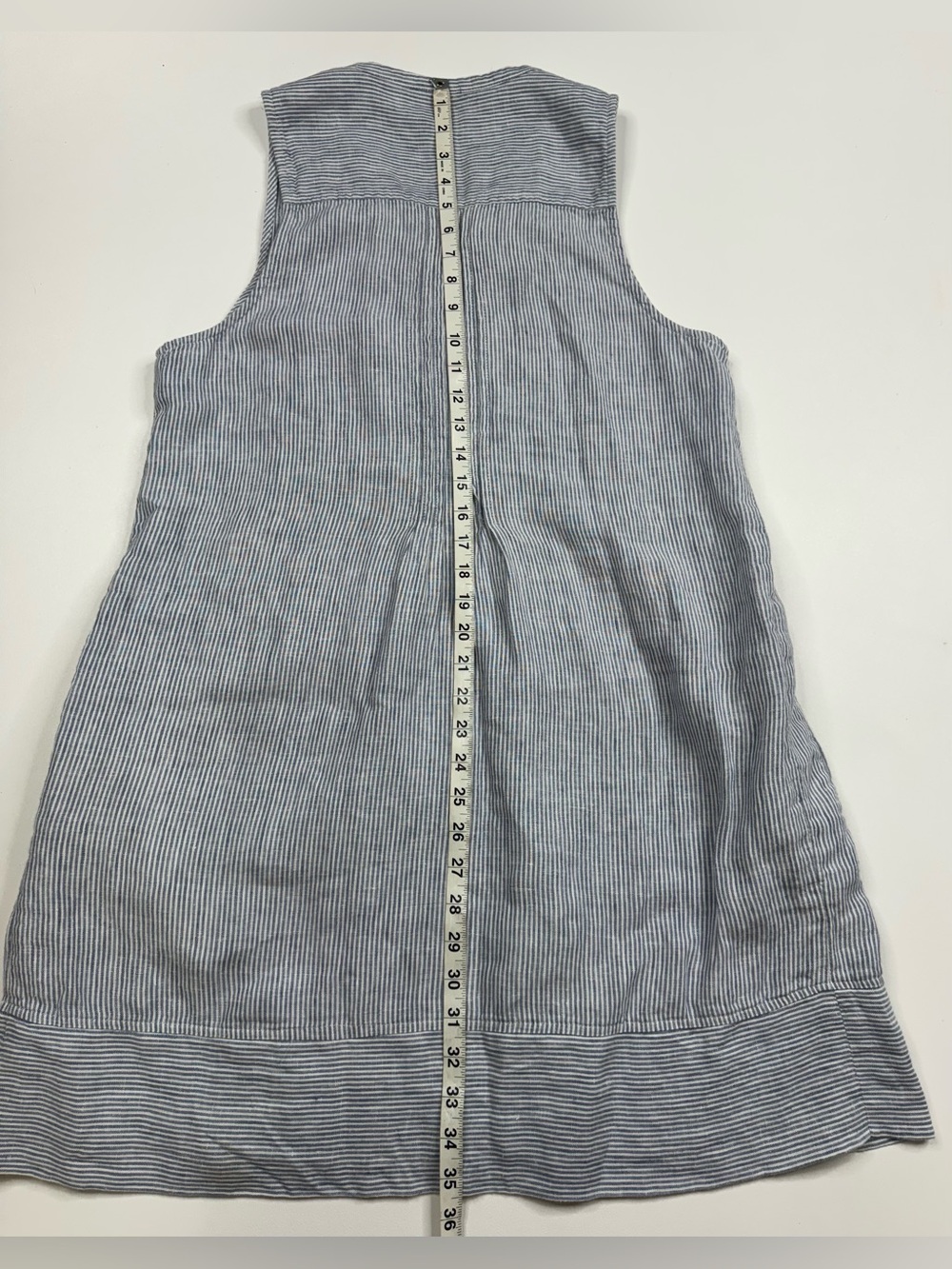 Faherty Isha 100% Linen Pintuck Shift Dress With Pockets Womens Medium - Picture 12 of 13